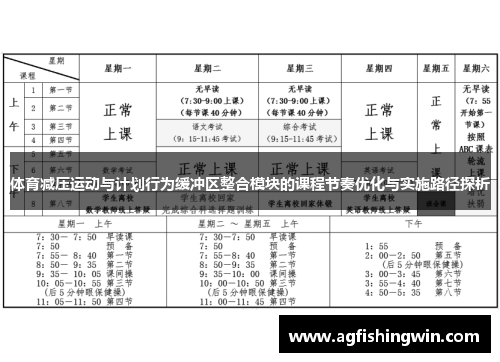 体育减压运动与计划行为缓冲区整合模块的课程节奏优化与实施路径探析